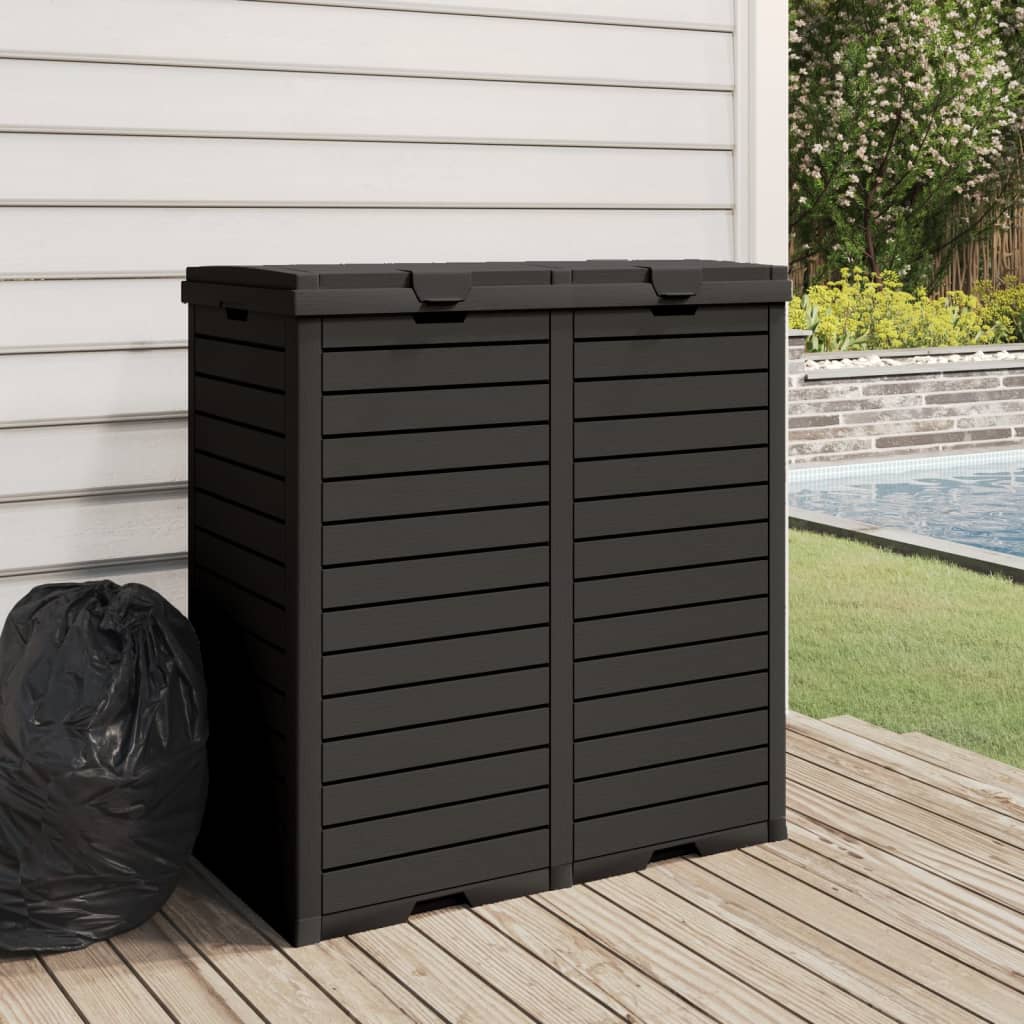 vidaXL Outdoor-Mülltonne Schwarz 78x41x86 cm Polypropylen - Image 3