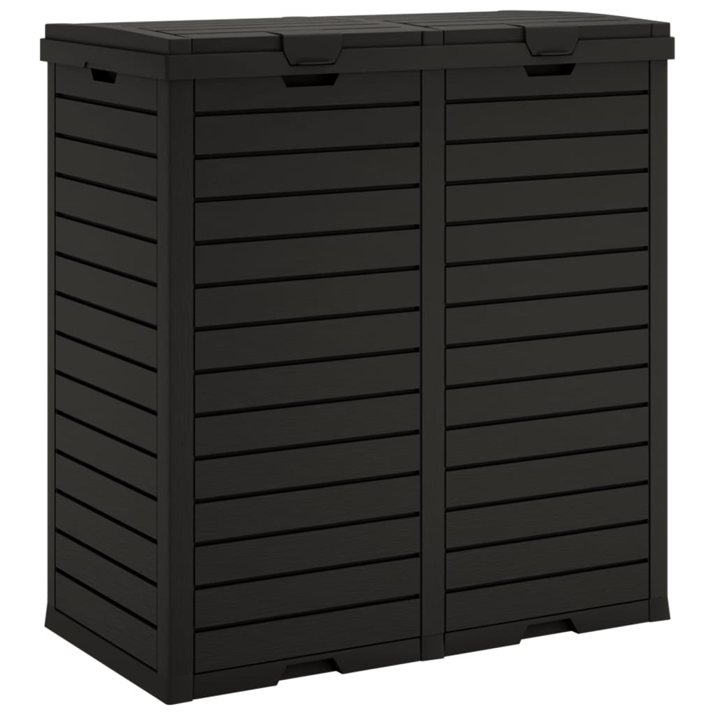 vidaXL Outdoor-Mülltonne Schwarz 78x41x86 cm Polypropylen - Image 4