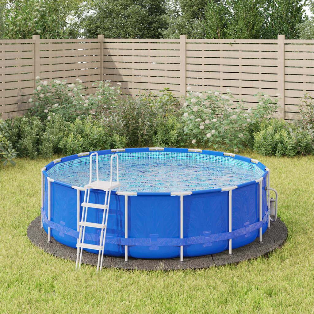 vidaXL Pool-Bodentuch Hellgrau Ø366 cm Polyester Geotextil