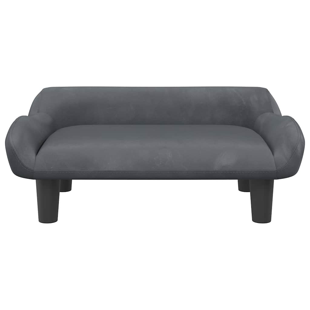 vidaXL Hundebett Dunkelgrau 70x40x24 cm Samt - Image 3