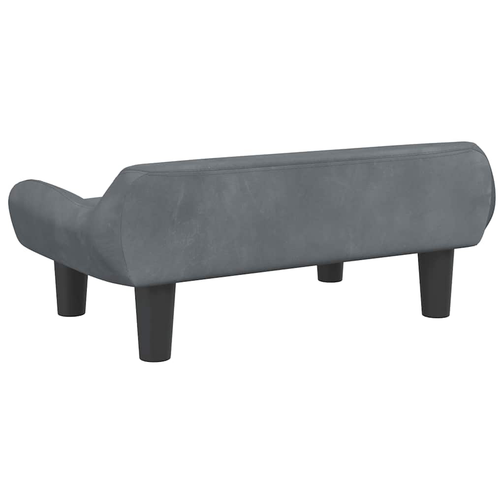 vidaXL Hundebett Dunkelgrau 70x40x24 cm Samt - Image 5