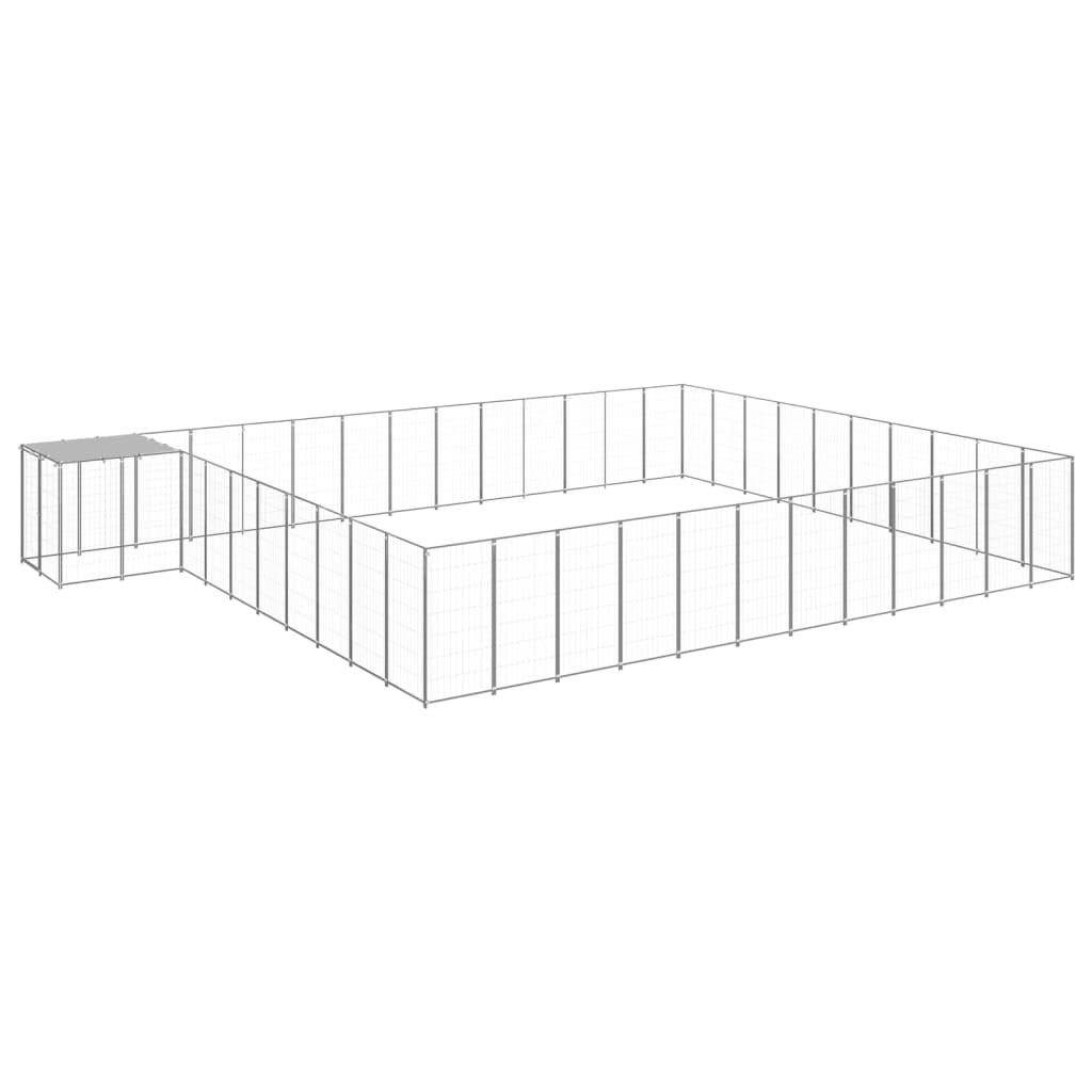 vidaXL Hundezwinger Silbern 37,51 m² Stahl