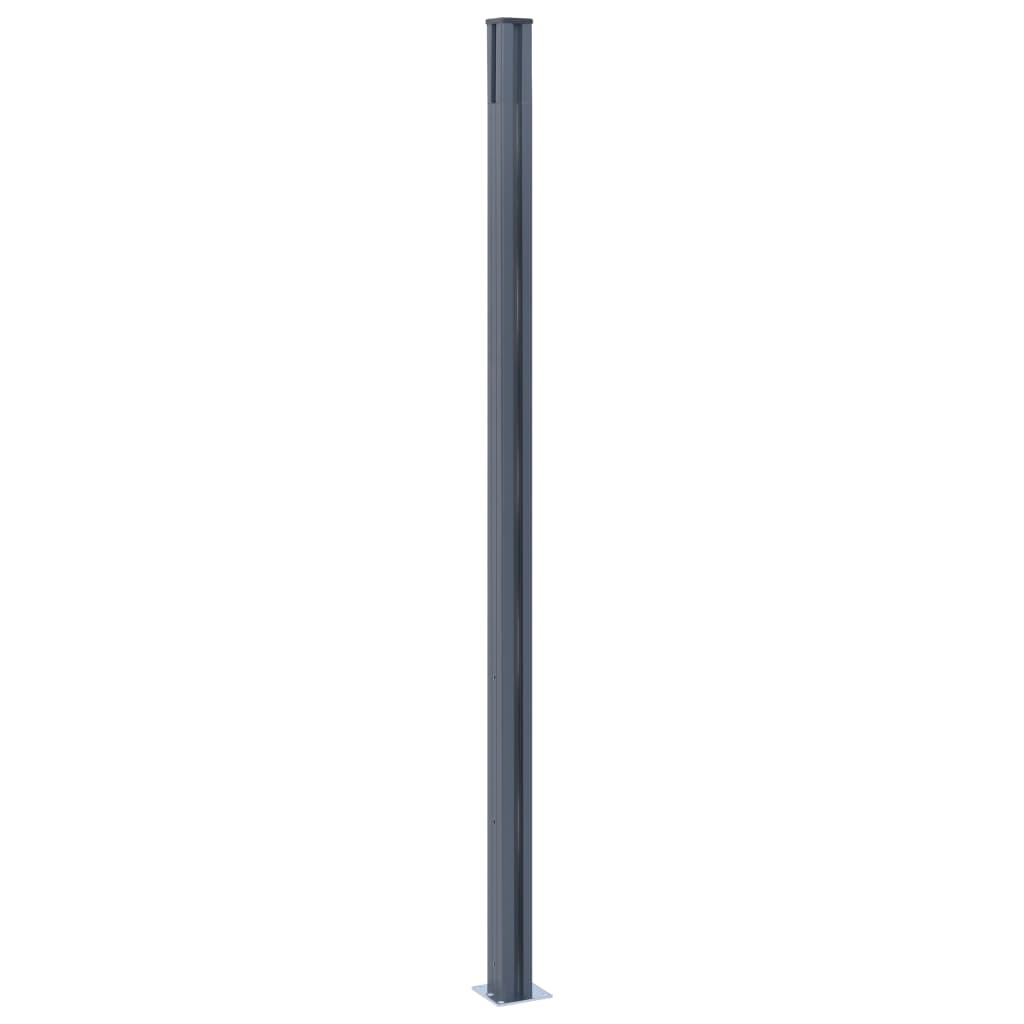 vidaXL Zaunpfosten 2 Stk. Dunkelgrau 185 cm Aluminium - Image 5