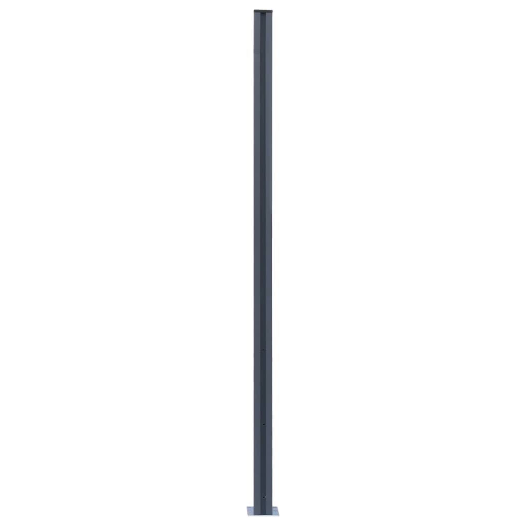 vidaXL Zaunpfosten 2 Stk. Dunkelgrau 185 cm Aluminium - Image 4