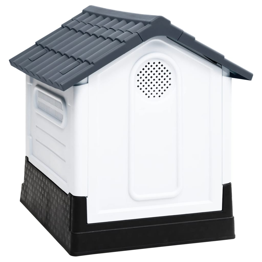 vidaXL Hundehütte Grau 57x68x66 cm Polypropylen - Image 4