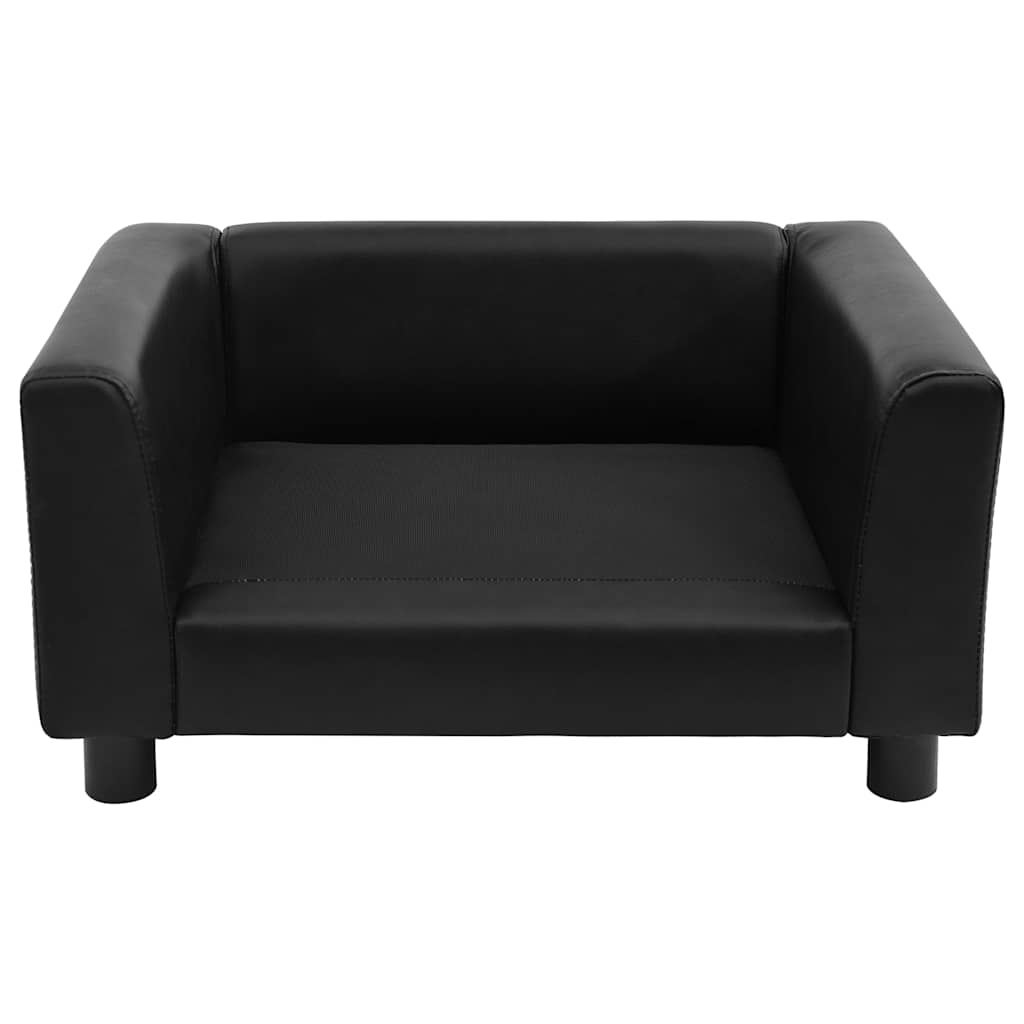 vidaXL Hundesofa Schwarz 60x43x30 cm Plüsch und Kunstleder - Image 4
