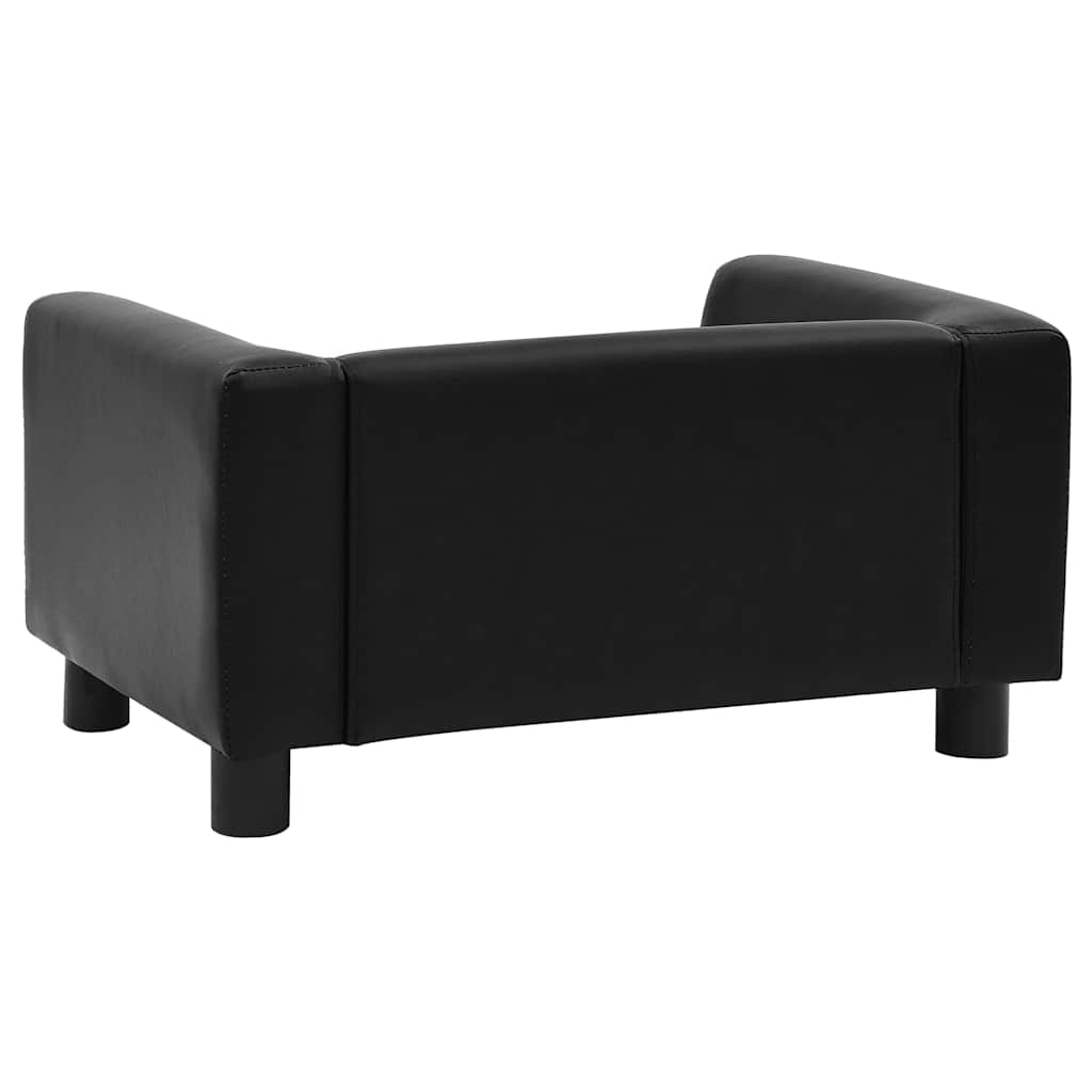 vidaXL Hundesofa Schwarz 60x43x30 cm Plüsch und Kunstleder - Image 6