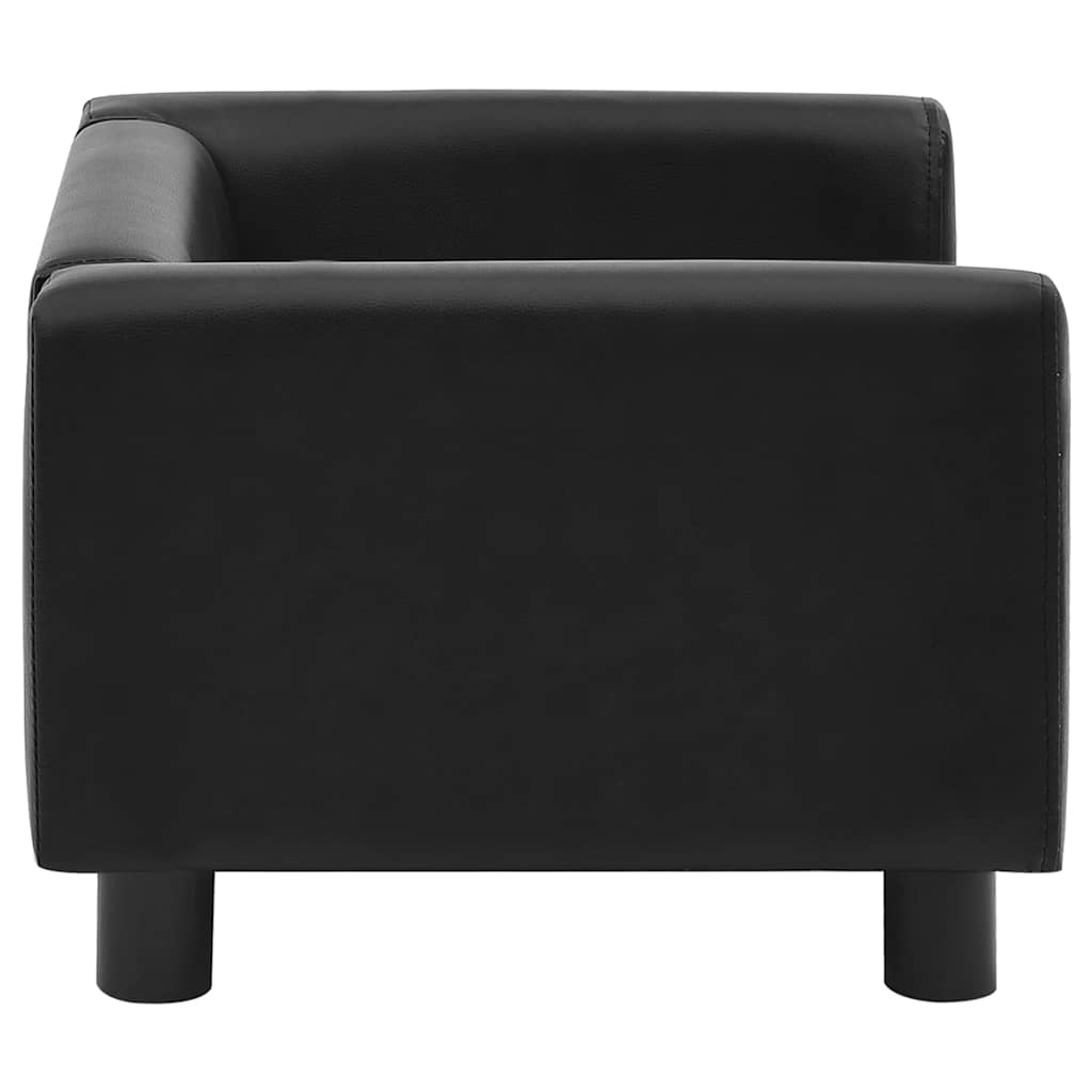 vidaXL Hundesofa Schwarz 60x43x30 cm Plüsch und Kunstleder - Image 5