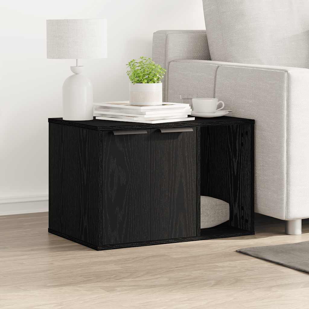 vidaXL Katzentoilettengehäuse Schwarze Eiche 60 x 40 x 40 cm Holzwerkstoff