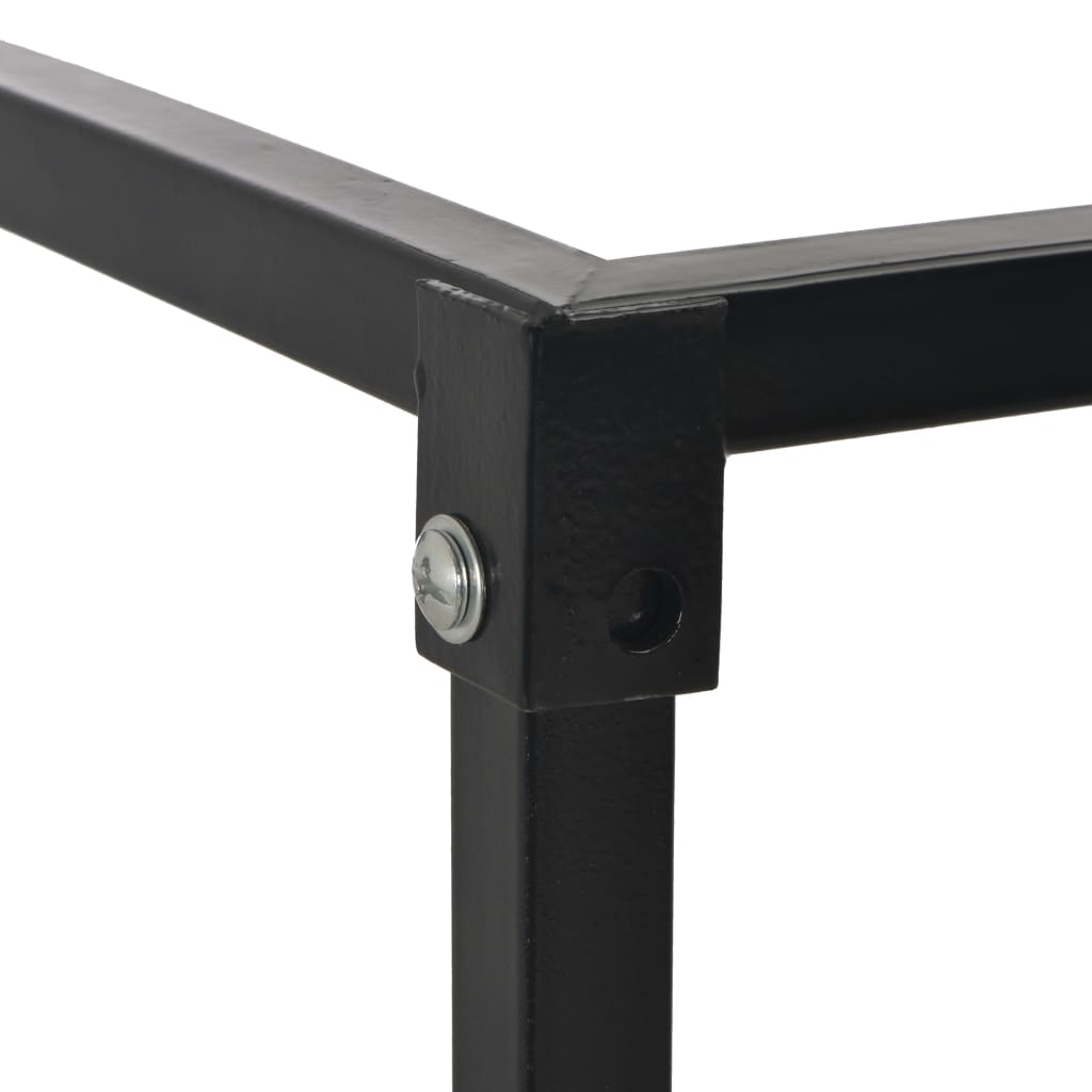 vidaXL Brennholzregal mit Boden Schwarz 37 x 37 x 113 cm Stahl - Image 4