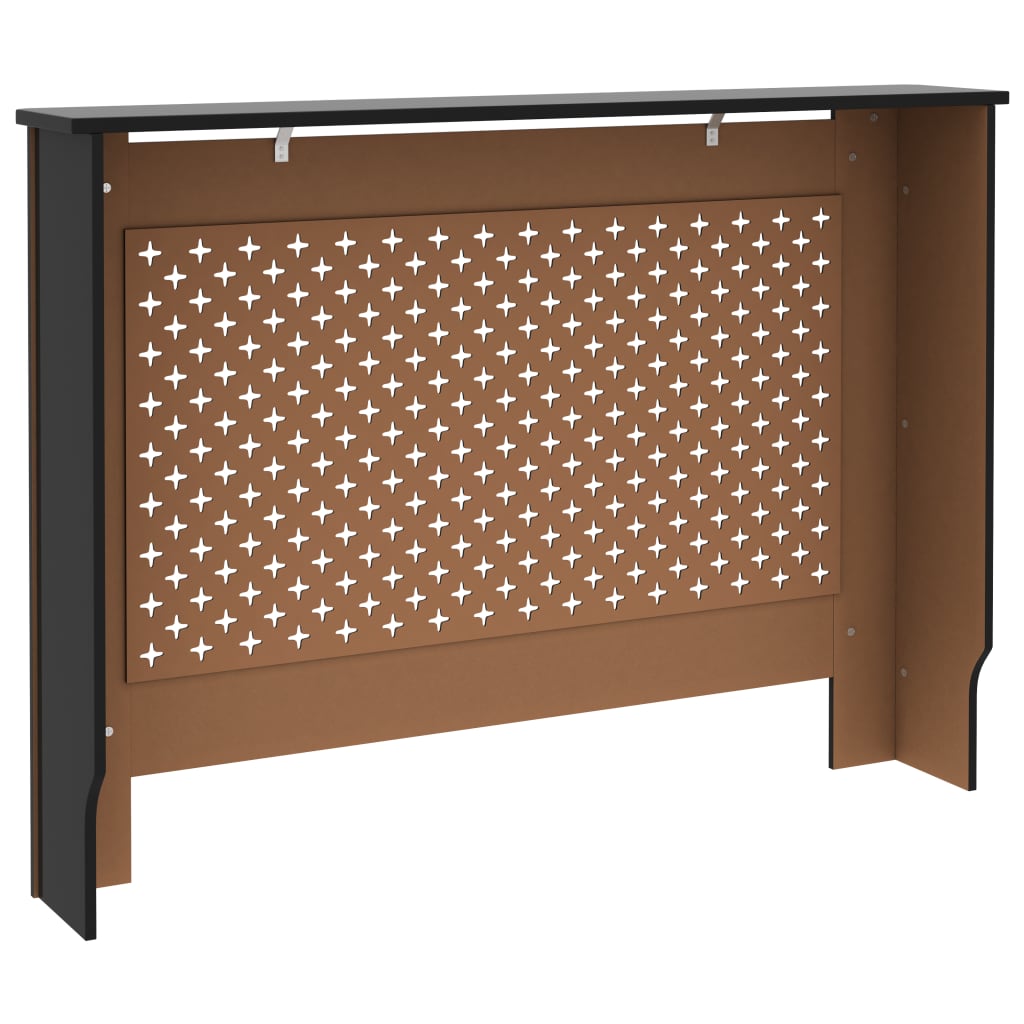 vidaXL Heizkörperverkleidung Schwarz 112x19x81,5 cm MDF - Image 5