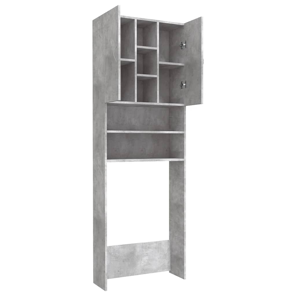 vidaXL Waschmaschinenschrank Betongrau 64x25,5x190 cm - Image 5