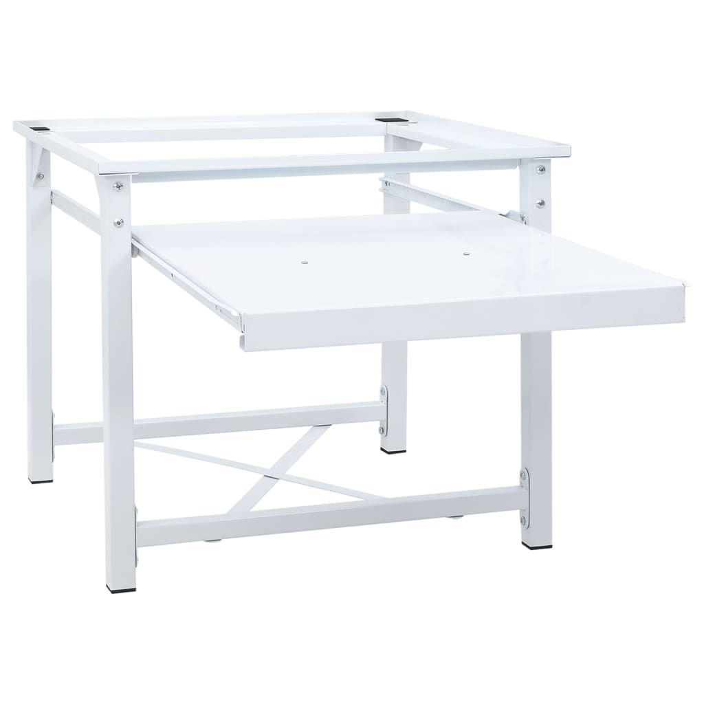 vidaXL Waschmaschinen-Untergestell mit Ausziehbarer Ablage Weiß - Image 3