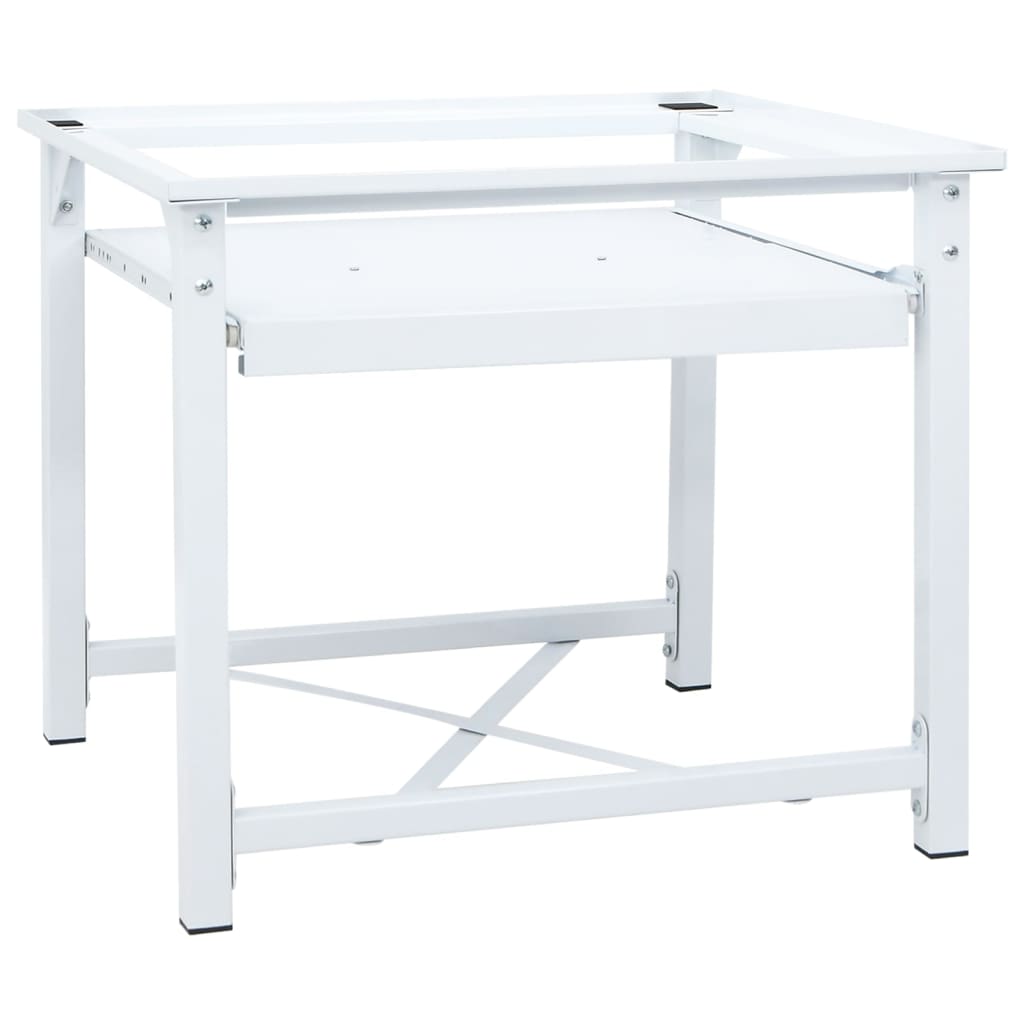 vidaXL Waschmaschinen-Untergestell mit Ausziehbarer Ablage Weiß - Image 5