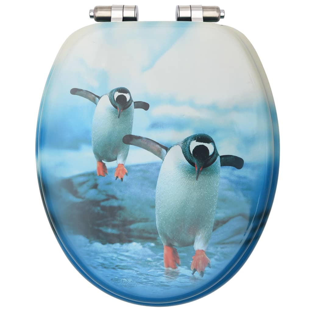 vidaXL Toilettensitz mit Soft-Close-Deckel MDF Pinguin-Design - Image 6