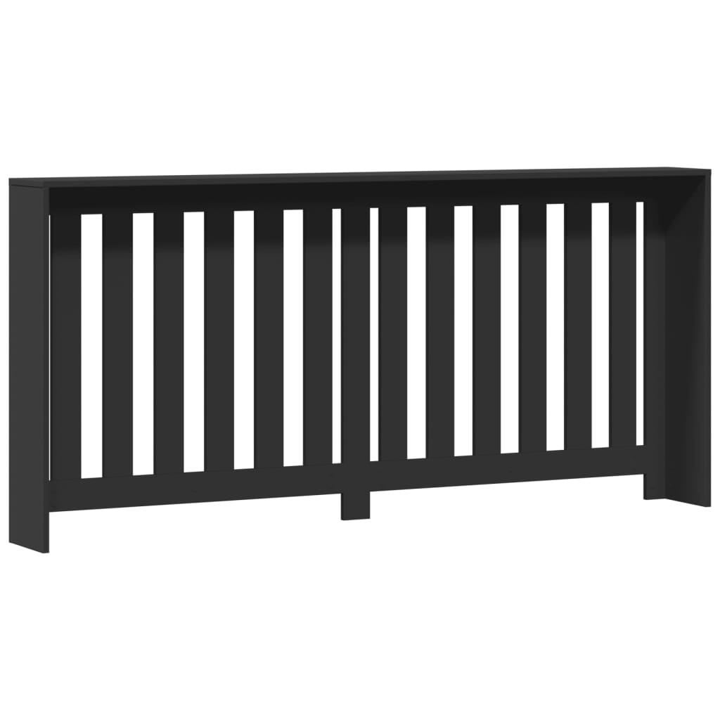 vidaXL Heizkörperverkleidung Schwarz 175x20x82 cm Holzwerkstoff - Image 5