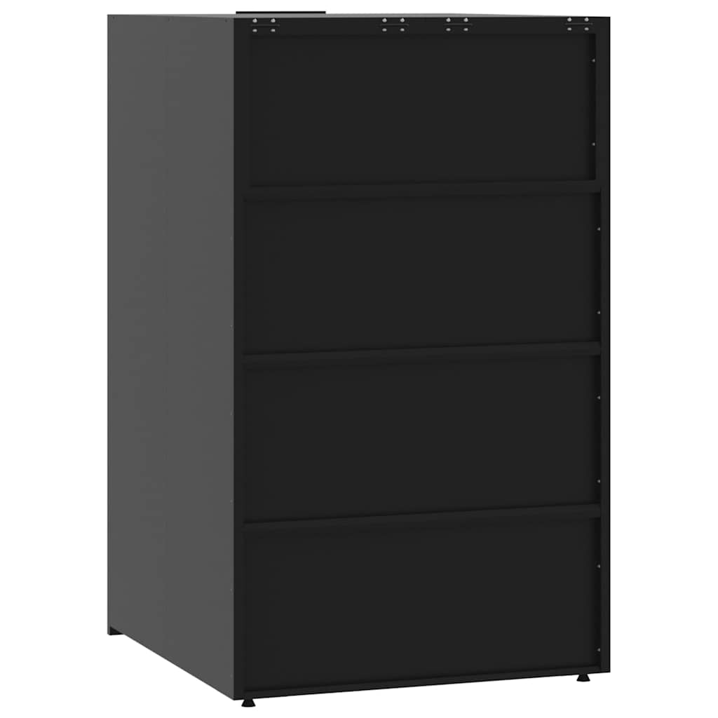 vidaXL Mülltonnenbox für 1 Tonne Schwarz 69x79x117 cm Stahl - Image 6
