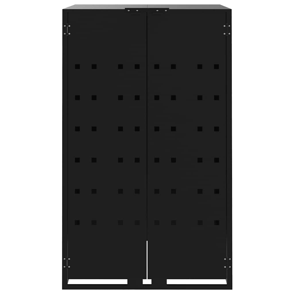 vidaXL Mülltonnenbox für 1 Tonne Schwarz 69x79x117 cm Stahl - Image 4