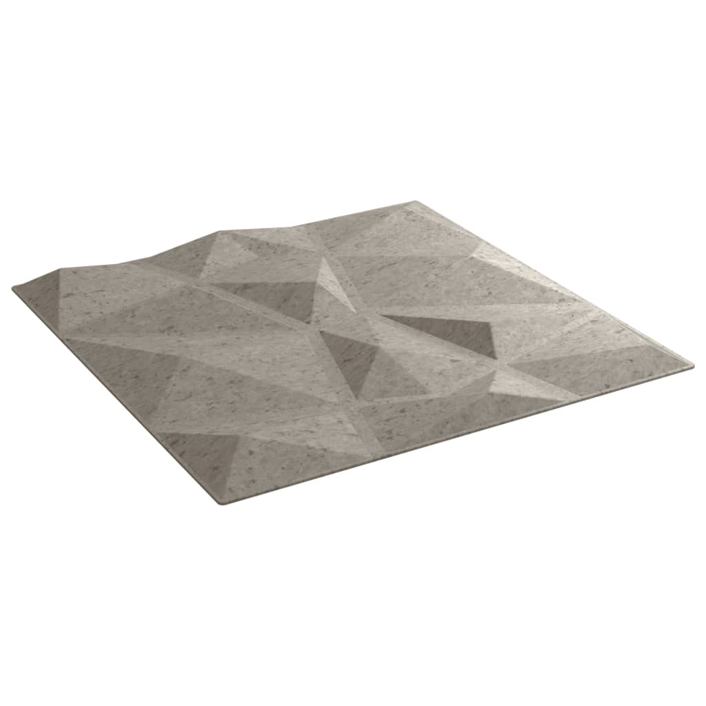 vidaXL Wandpaneele 48 Stk. Betongrau 50x50 cm XPS 12 m² Diamant - Image 5