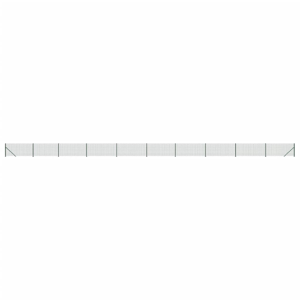 vidaXL Maschendrahtzaun mit Bodenflansch Grün 1,1x25 m - Image 2