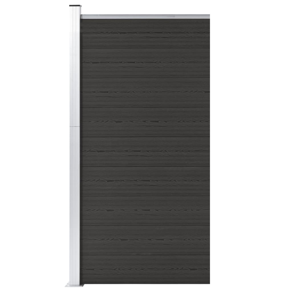 vidaXL Zaunelement WPC 95x186 cm Schwarz