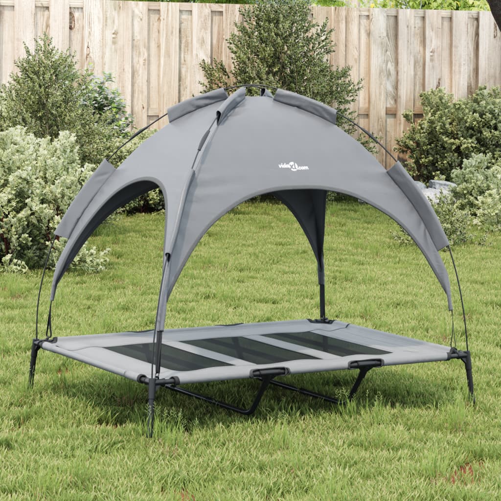 vidaXL Hundeliege mit Dach Anthrazit Oxford-Gewebe und Stahl - Image 3