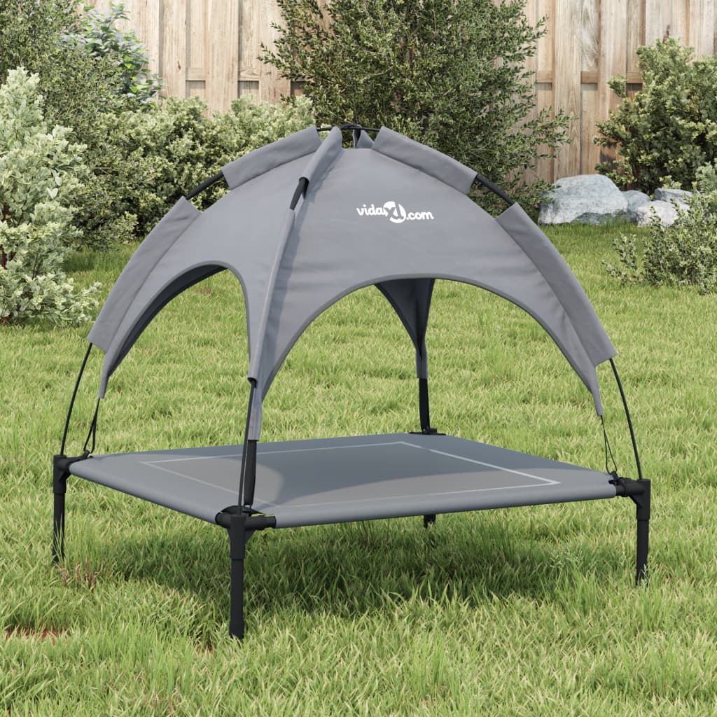 vidaXL Hundeliege mit Dach Anthrazit Oxford-Gewebe und Stahl - Image 3