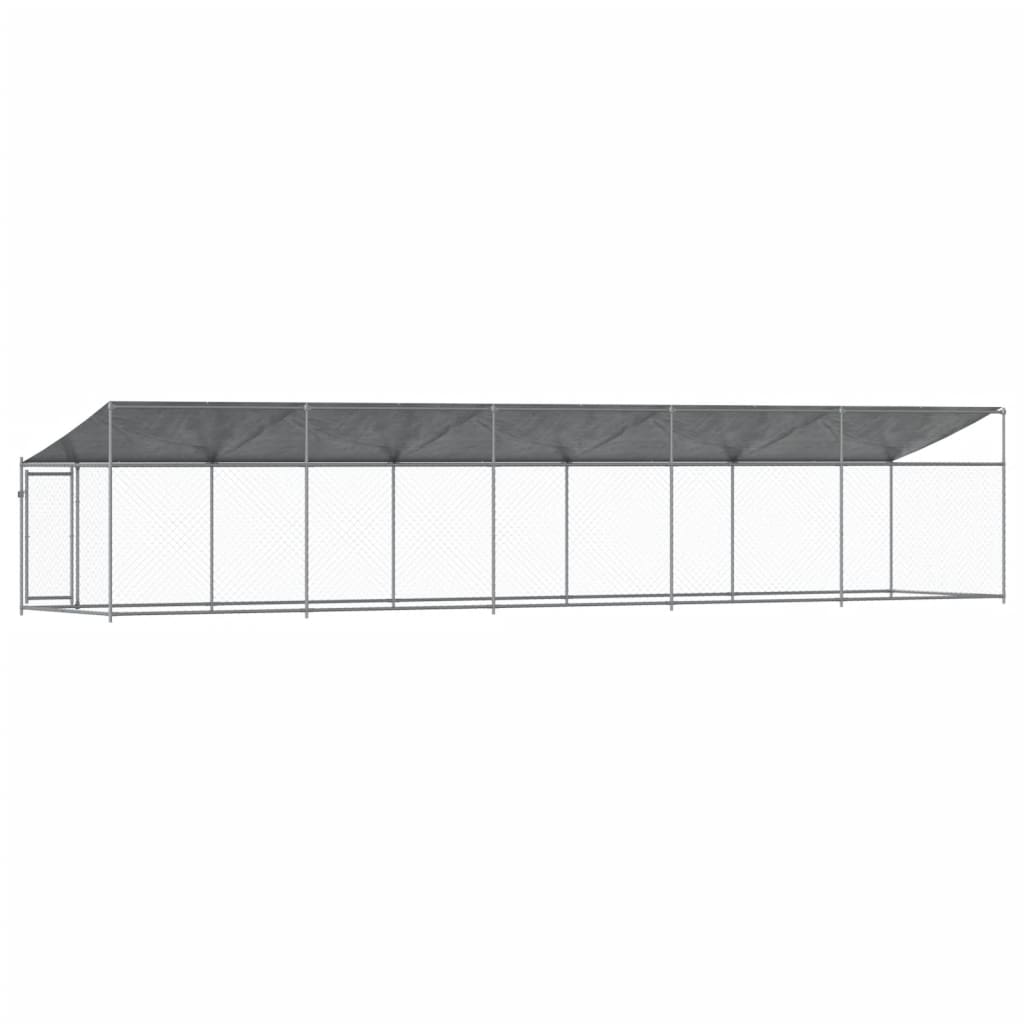 vidaXL Hundezwinger mit Dach und Tür Grau 10x2x2 m Verzinkter Stahl - Image 6
