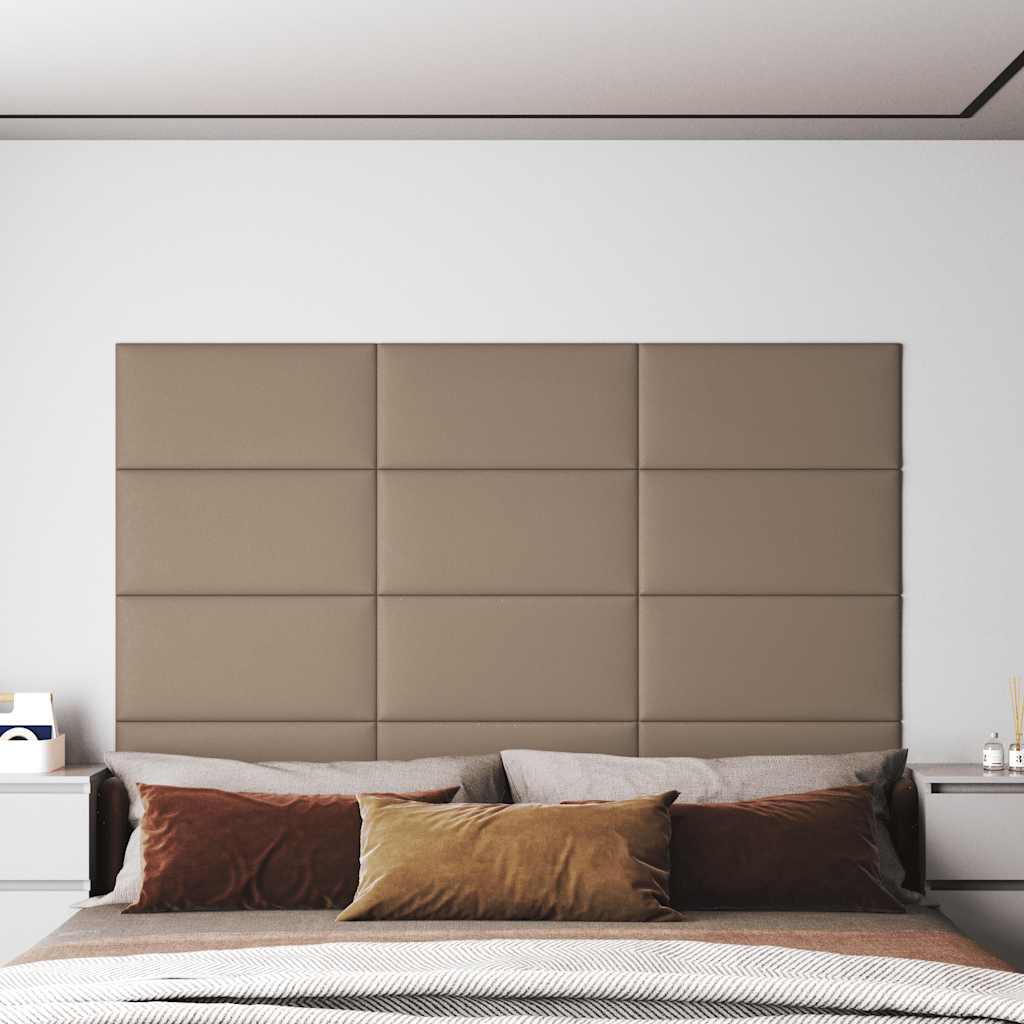 vidaXL Wandpaneele 12 Stk. Cappuccino-Braun 60x30cm Kunstleder 2,16 m²