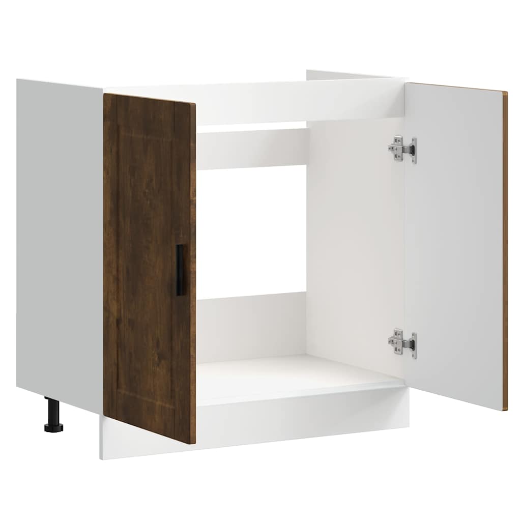 vidaXL Spülenunterschrank Porto Räuchereiche 80x46x81,5 cm - Image 5