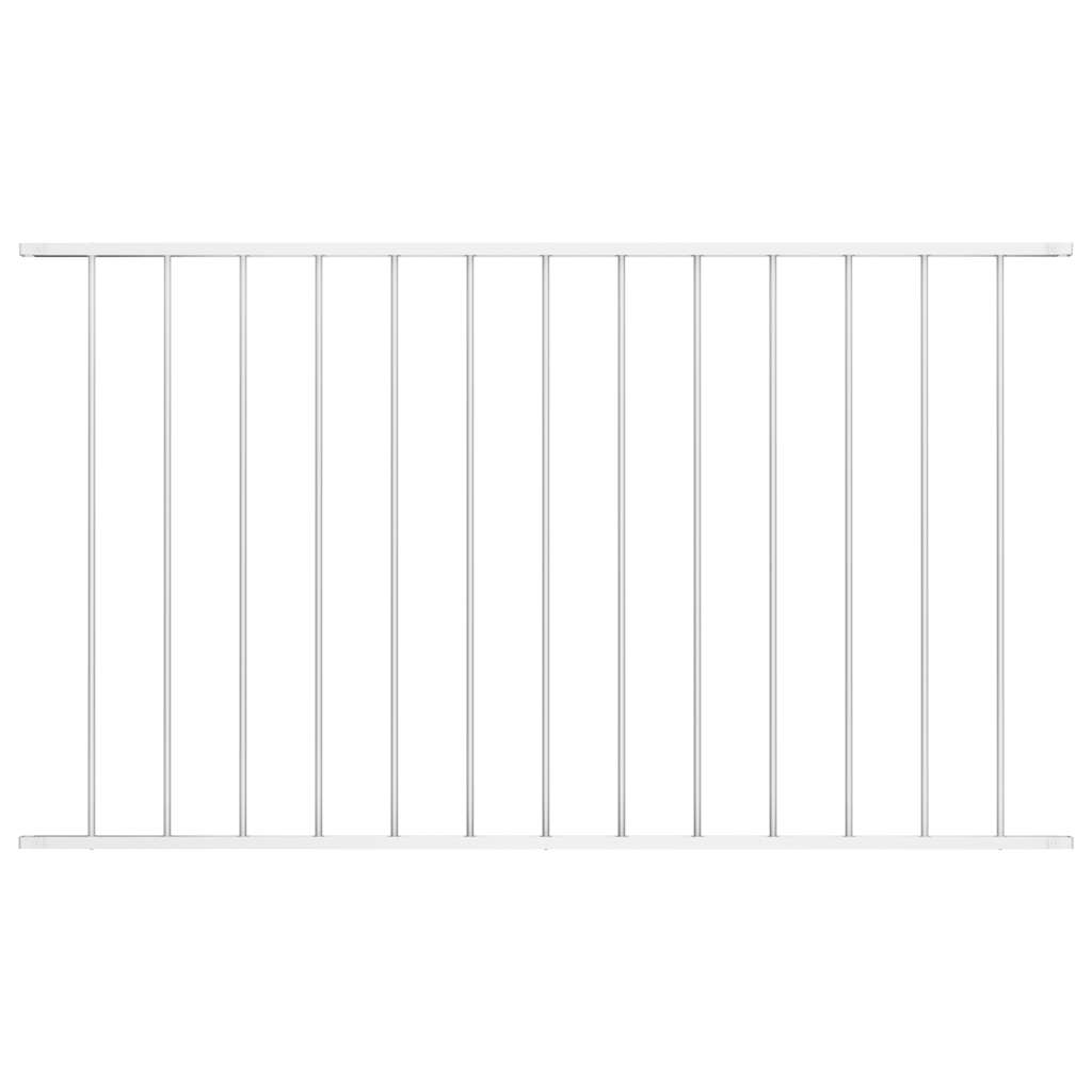vidaXL Zaunelement Pulverbeschichteter Stahl 1,63x1,25 m Weiß