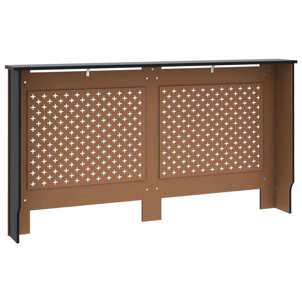 vidaXL Heizkörperverkleidung Schwarz 152x19x81,5 cm MDF - Image 5