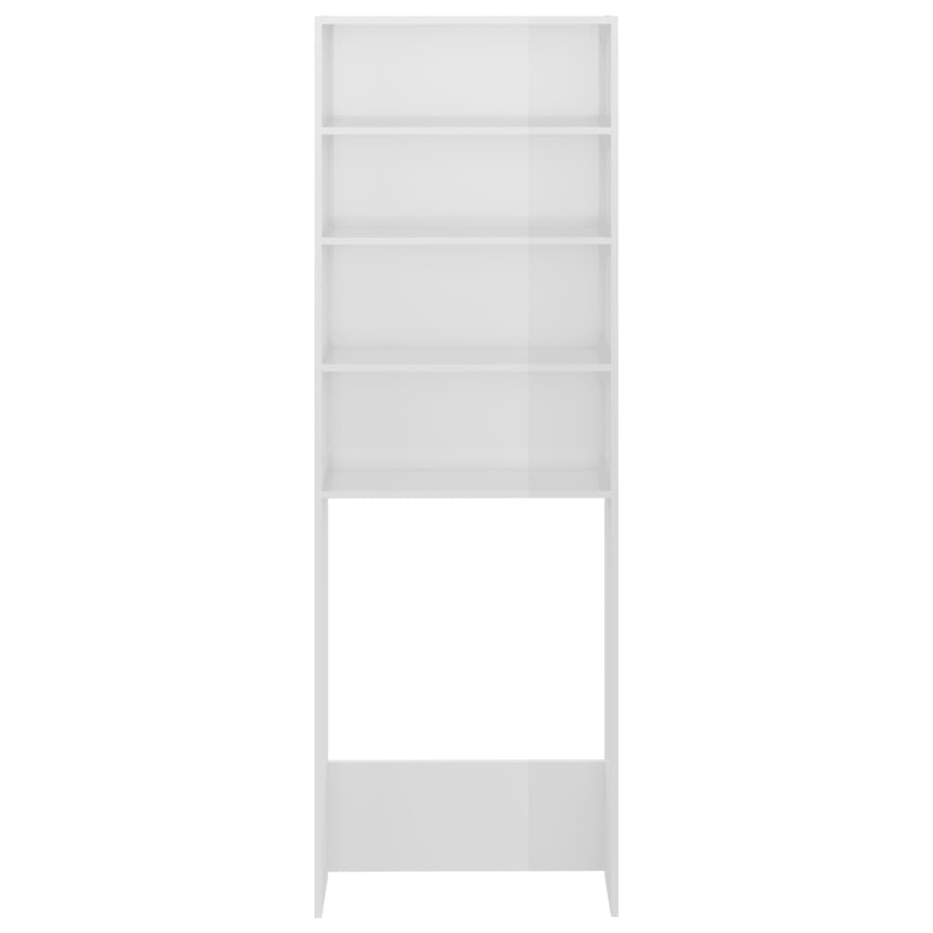 vidaXL Waschmaschinenschrank Hochglanz-Weiß 64x24x190 cm - Image 3