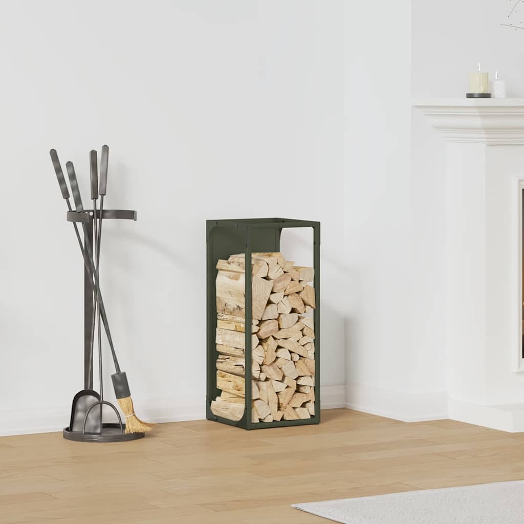 vidaXL Brennholzregal Olivgrün 25x25x60 cm Kaltgewalzter Stahl