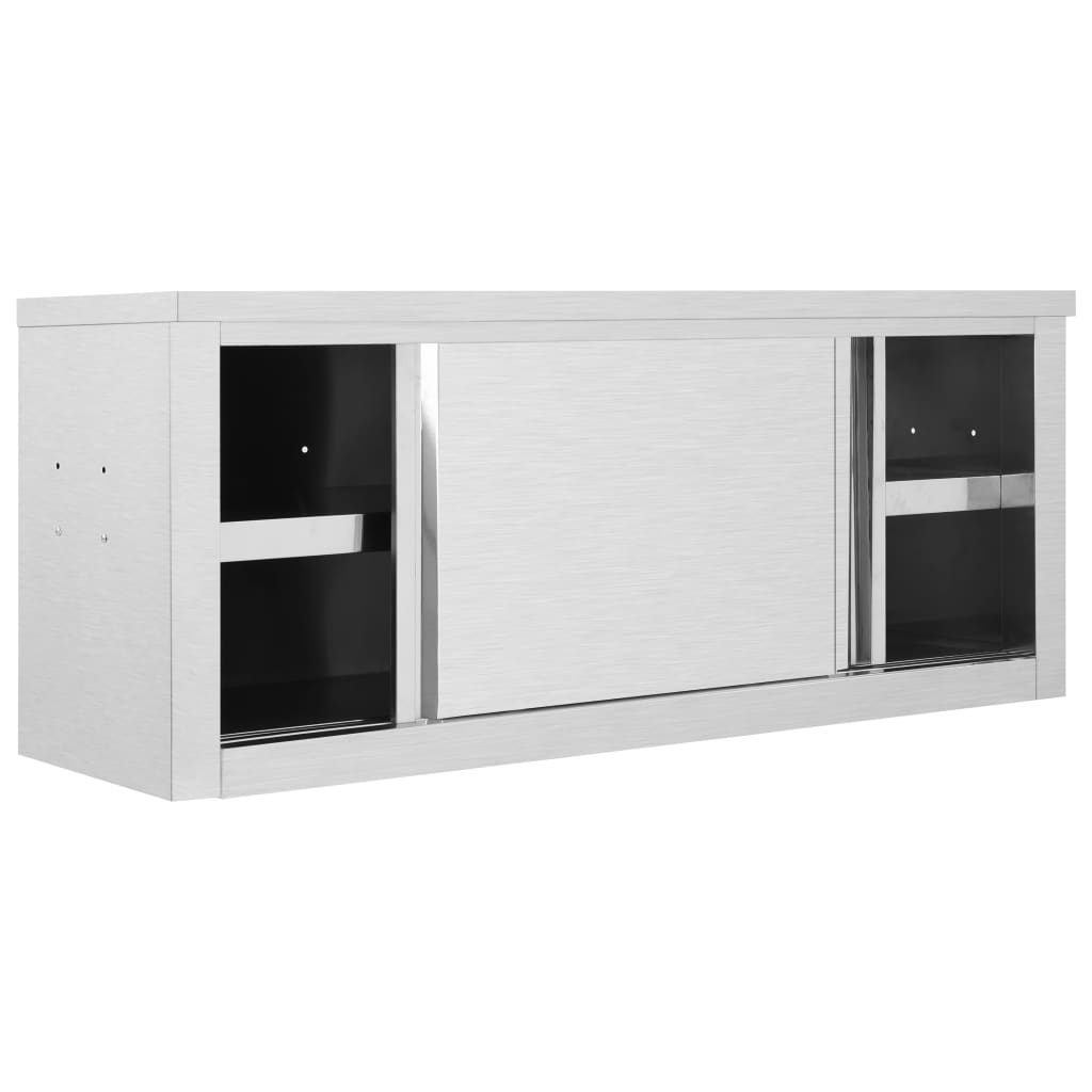 vidaXL Wandhängeschrank mit Schiebetüren 120×40×50 cm Edelstahl - Image 4