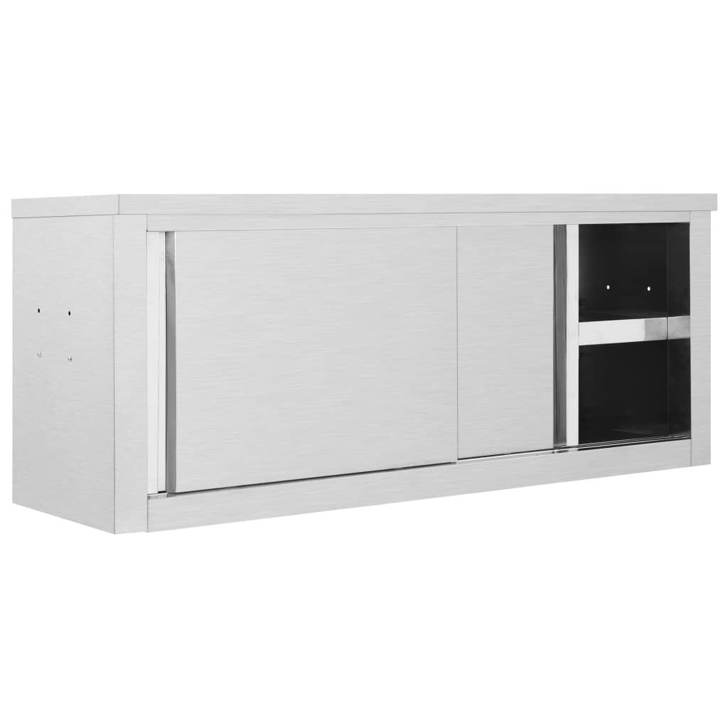 vidaXL Wandhängeschrank mit Schiebetüren 120×40×50 cm Edelstahl - Image 3