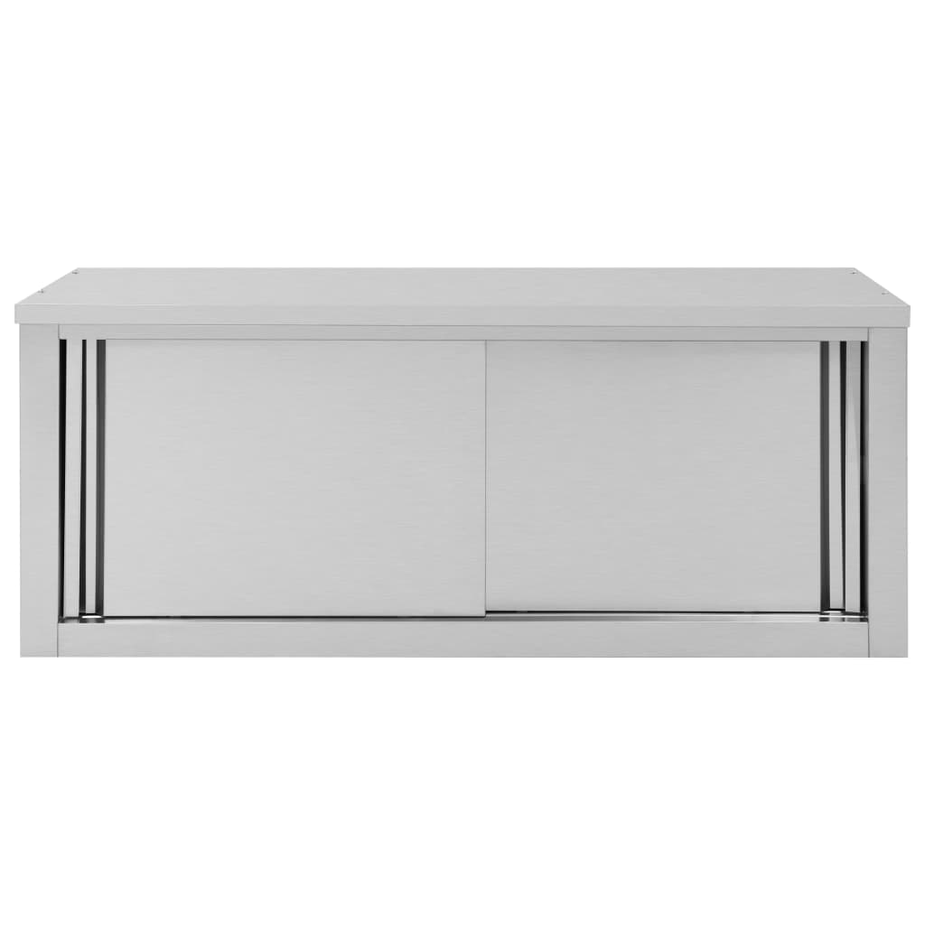 vidaXL Wandhängeschrank mit Schiebetüren 120×40×50 cm Edelstahl - Image 5