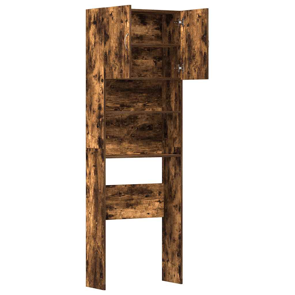 vidaXL Waschmaschinenschrank Räuchereiche 64x24x190 cm Holzwerkstoff - Image 6