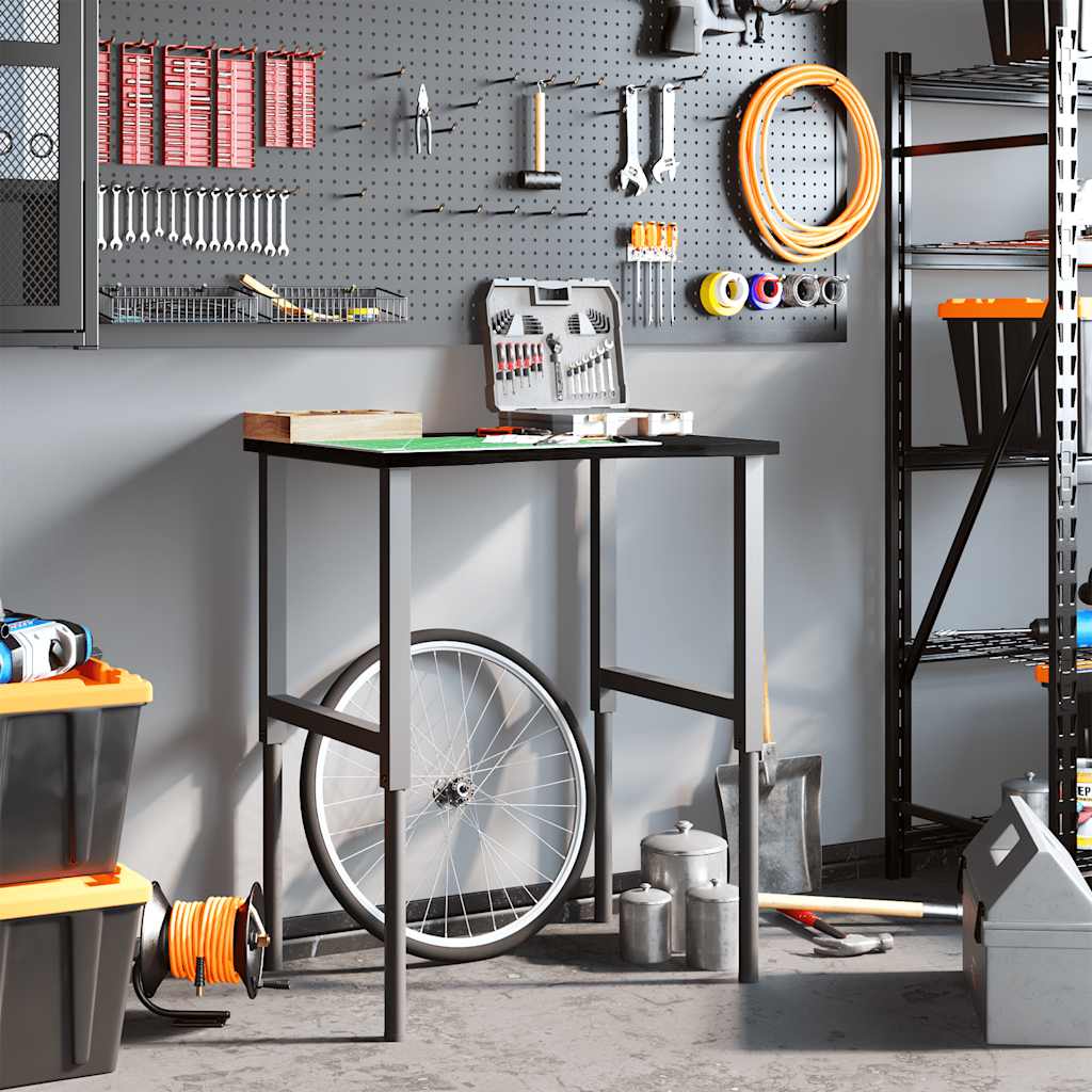 vidaXL Werkbank Dunkelbraun 80x60x(71,5-98) cm Massivholz Eiche - Image 3