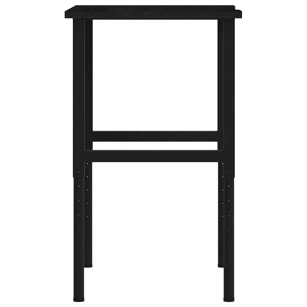 vidaXL Werkbank Dunkelbraun 80x60x(71,5-98) cm Massivholz Eiche - Image 6