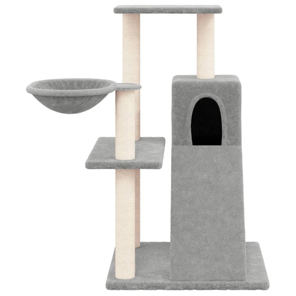 vidaXL Kratzbaum mit Sisal-Kratzsäulen Hellgrau 82 cm - Image 3