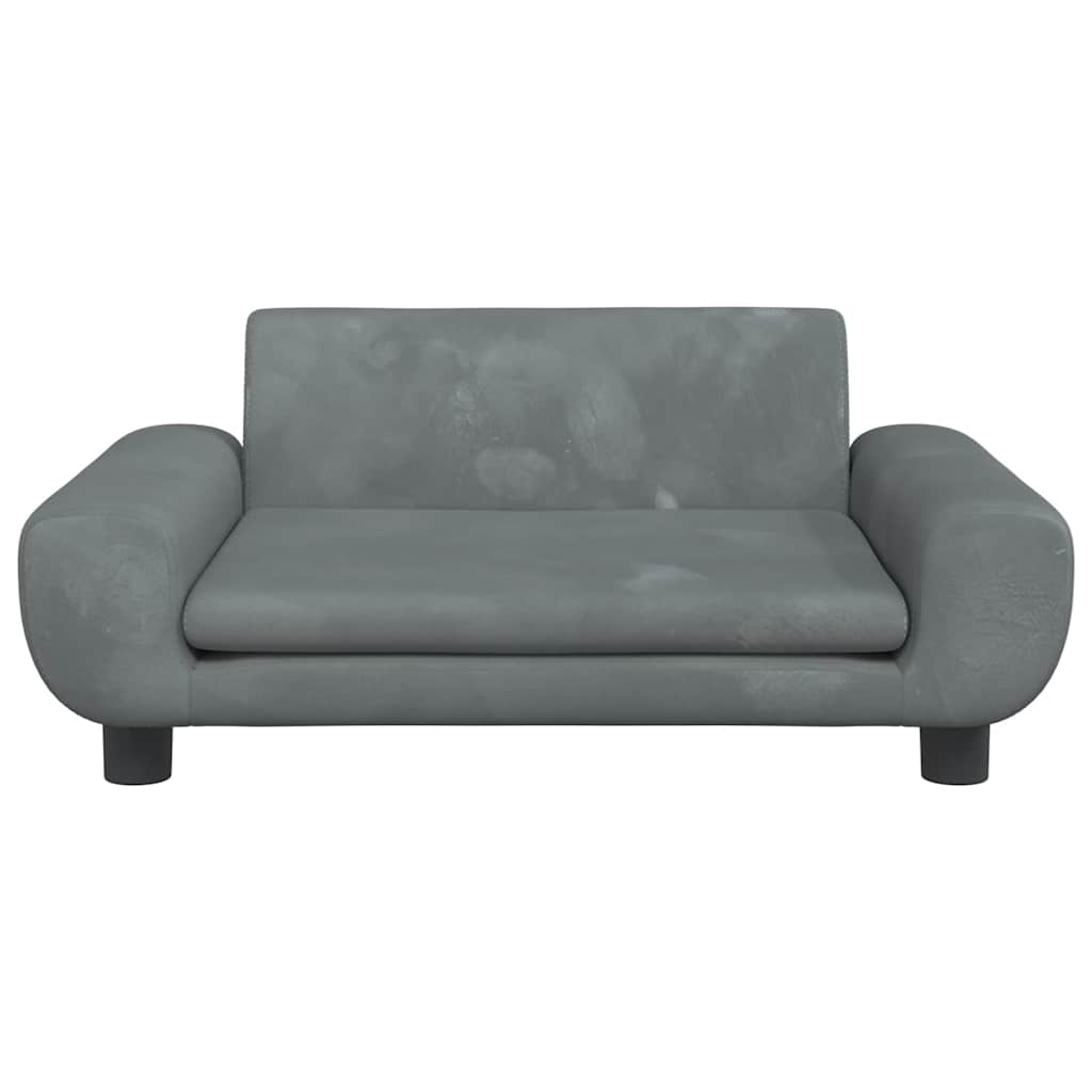 vidaXL Hundebett Dunkelgrau 70x45x33 cm Samt - Image 3