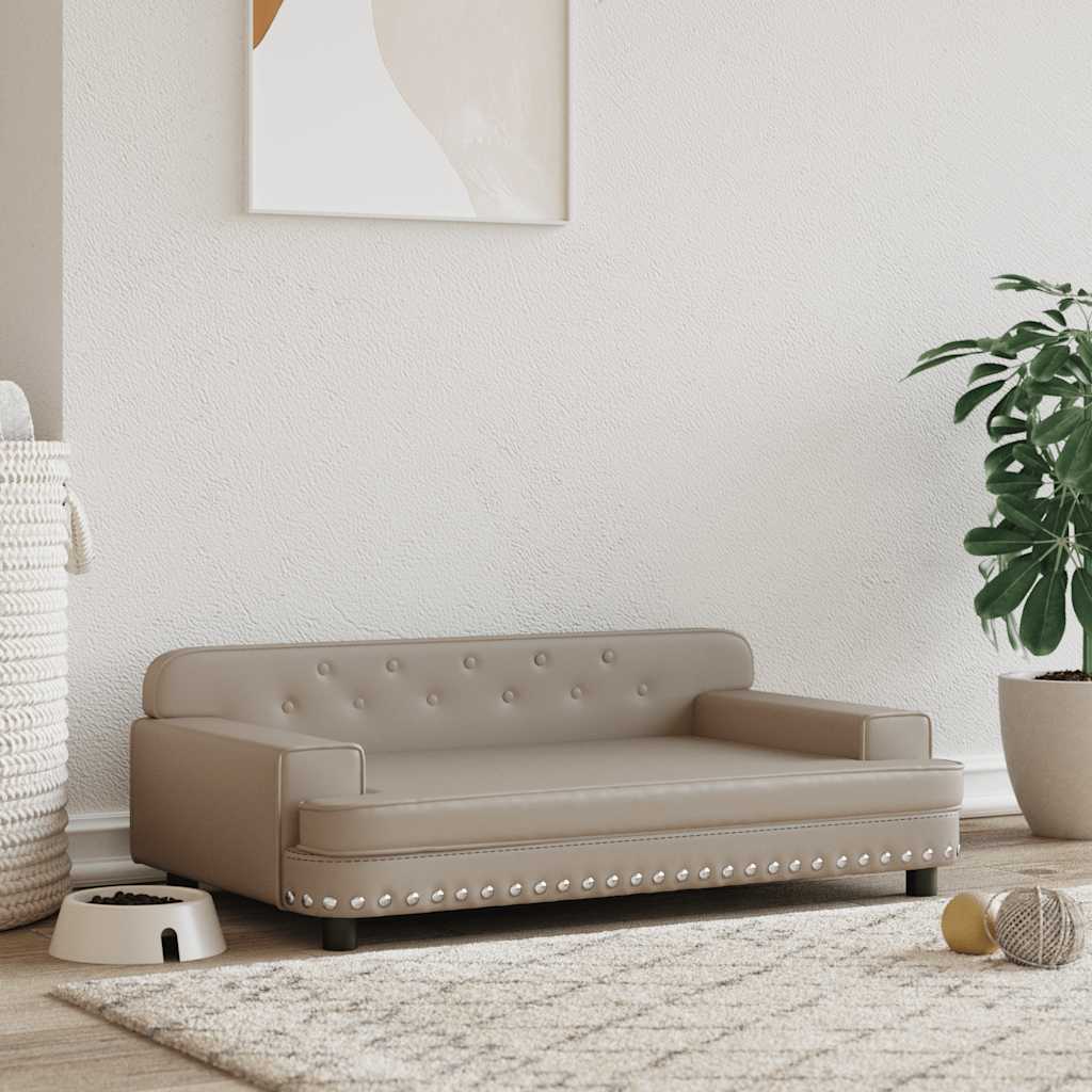vidaXL Hundebett Cappuccino-Braun 90x53x30 cm Kunstleder
