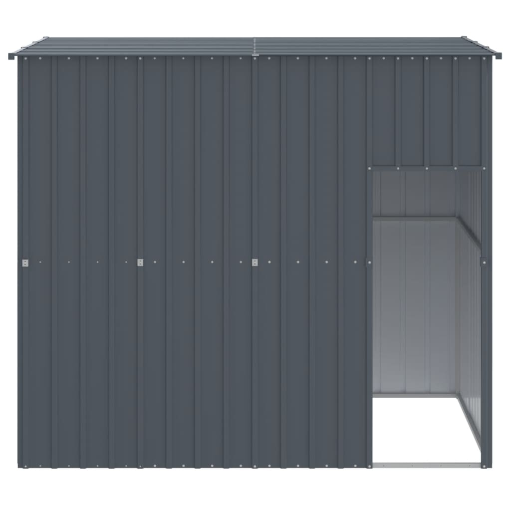 vidaXL Hundehütte mit Dach Anthrazit 214x153x181 cm Verzinkter Stahl - Image 3