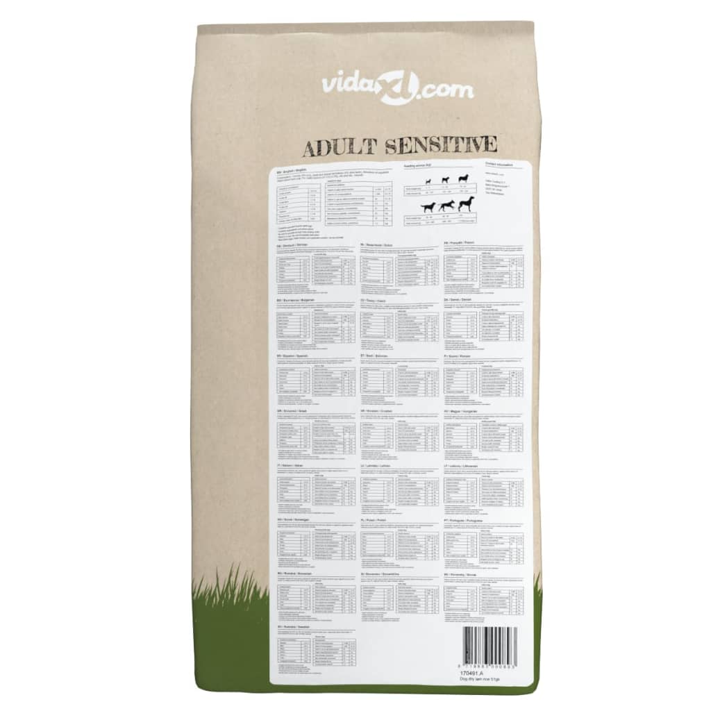 vidaXL Trockenfutter für Hunde Adult Sensitive Lamb & Rice 2 Stk 30 kg - Image 4