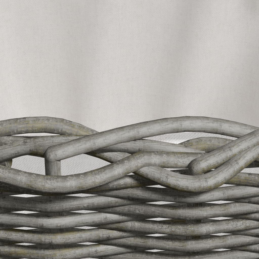 vidaXL Holzkorb mit Tragegriffen 59x42x28 cm Grau Weide - Image 5