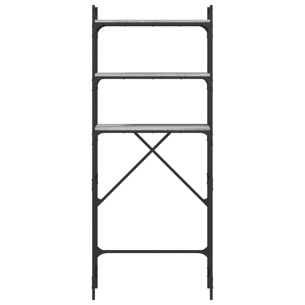 vidaXL Waschmaschinenregal Grau Sonoma 67x25x163 cm Holzwerkstoff - Image 6
