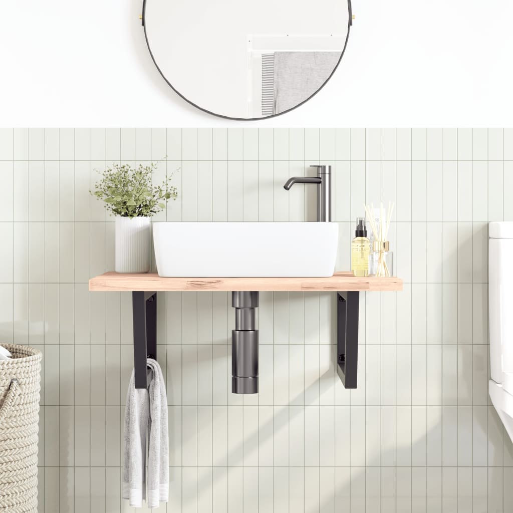 vidaXL Waschtisch-Halterungen 2 Stk. Schwarz Trapezförmig Stahl - Image 3