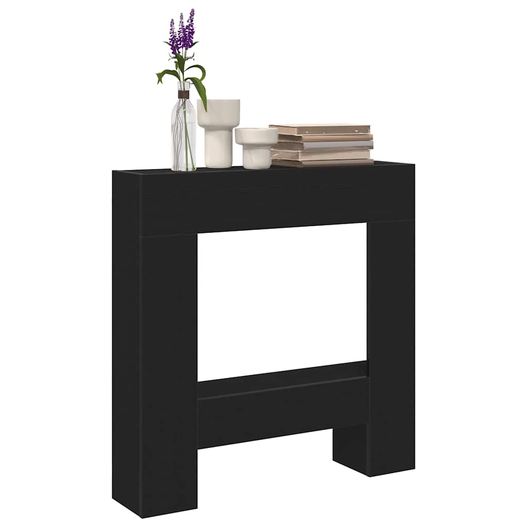 vidaXL Kaminumrandung Schwarz Eichen-Optik 81x18x82 cm Holzwerkstoff - Image 4