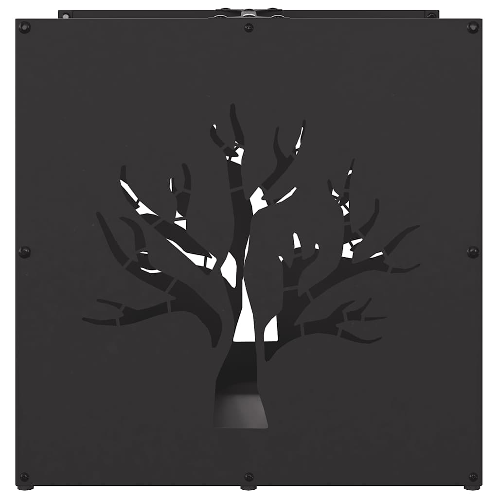 vidaXL Brennholzregal Schwarz 40x40x40 cm Kaltgewalzter Stahl - Image 6